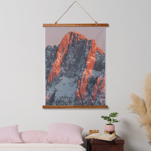 Sun light on snowy mountains hanging tapestry (Bedroom)