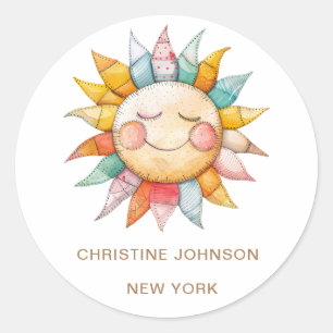 Sun Logo Classic Round Sticker