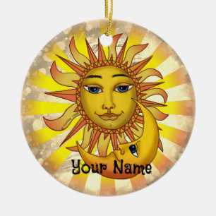 Sun Loves Moon Ceramic Ornament