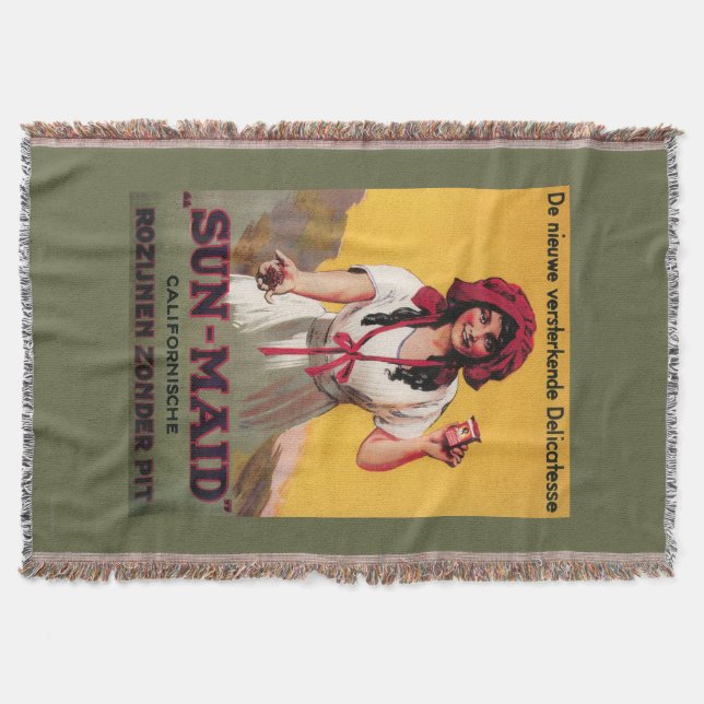 Sun-Maid California Raisin Poster Throw Blanket (Front)