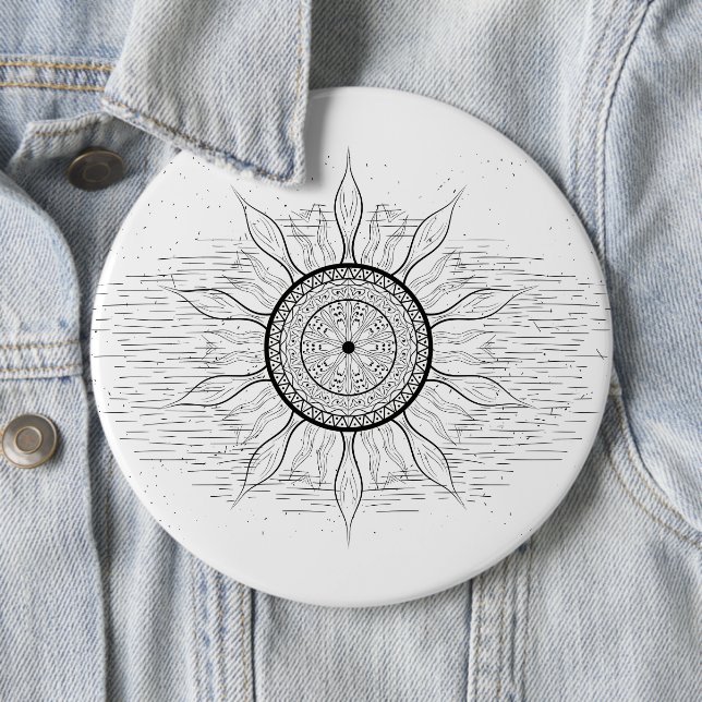 Sun Mandala 1 6 Cm Round Badge (In Situ)
