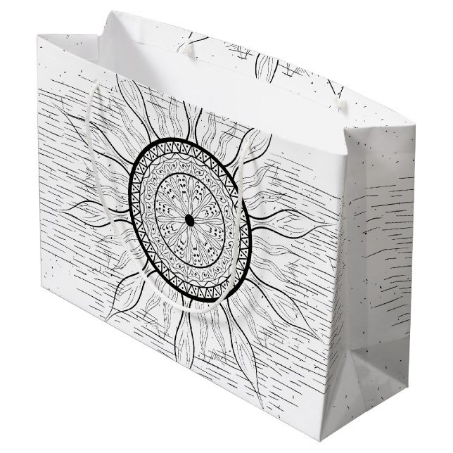 Sun Mandala 1 Large Gift Bag (Back Angled)