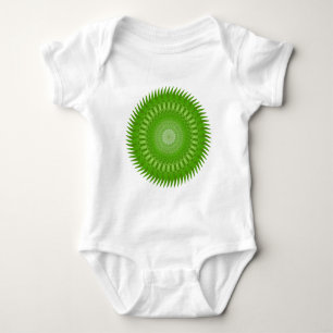 Sun Mandala green Baby Bodysuit