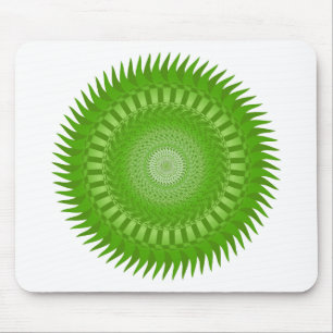 Sun Mandala green Mouse Pad