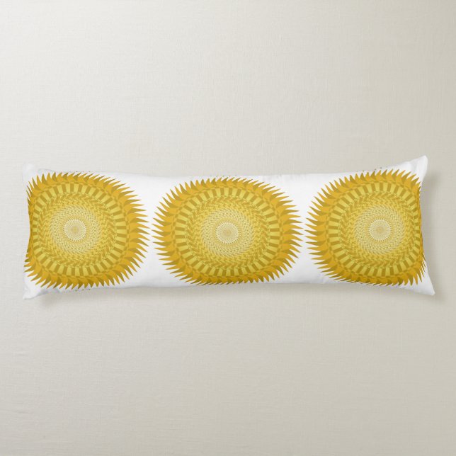 Sun Mandala in Yellow Body Cushion (Back)