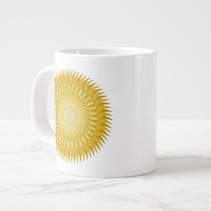 Sun Mandala in Yellow Large Coffee Mug
