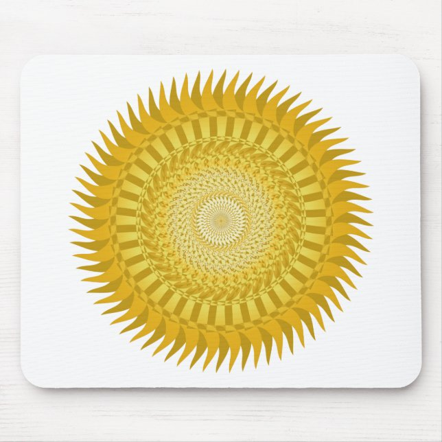 Sun Mandala in Yellow Mouse Pad (Front)