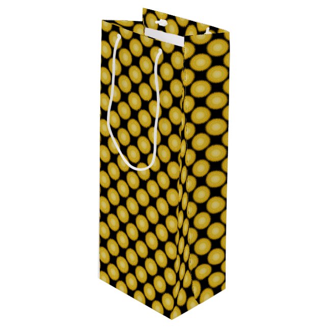 Sun Mandala in Yellow Wine Gift Bag (Front Angled)