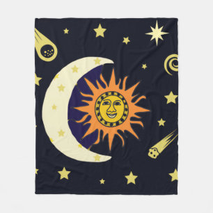 Sun Moon and Celestial Bodies   Fleece Blanket