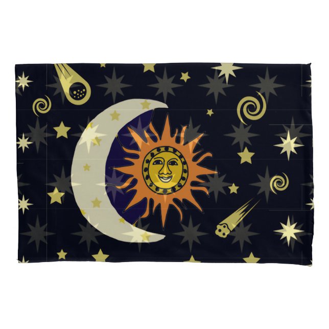Sun Moon and Celestial Bodies  Pillow Case (Front-Left)