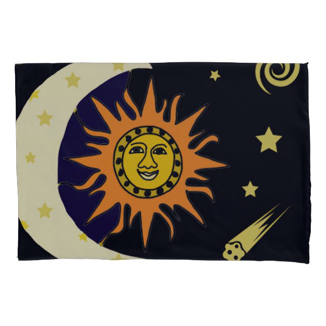 Sun Moon and Celestial Bodies  Pillowcase (Front-Left)