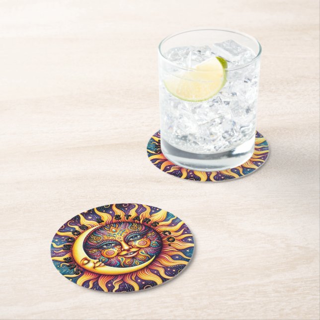 Sun Moon and Stars coasters (Insitu)