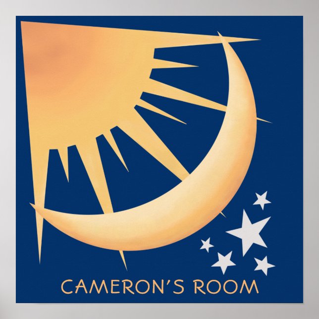 Sun, Moon and Stars Decorative Square Poster (Front)