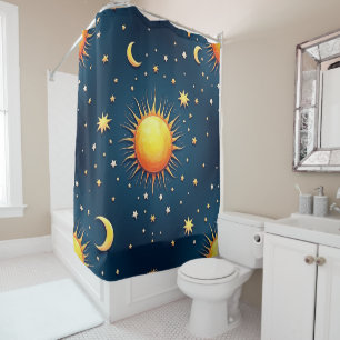 Sun, Moon and Stars Shower Curtain