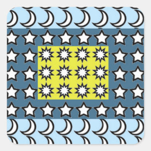 Sun, Moon and Stars Square Sticker