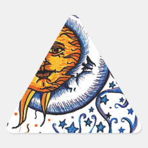 SUN MOON ART DESIGN TRIANGLE STICKER