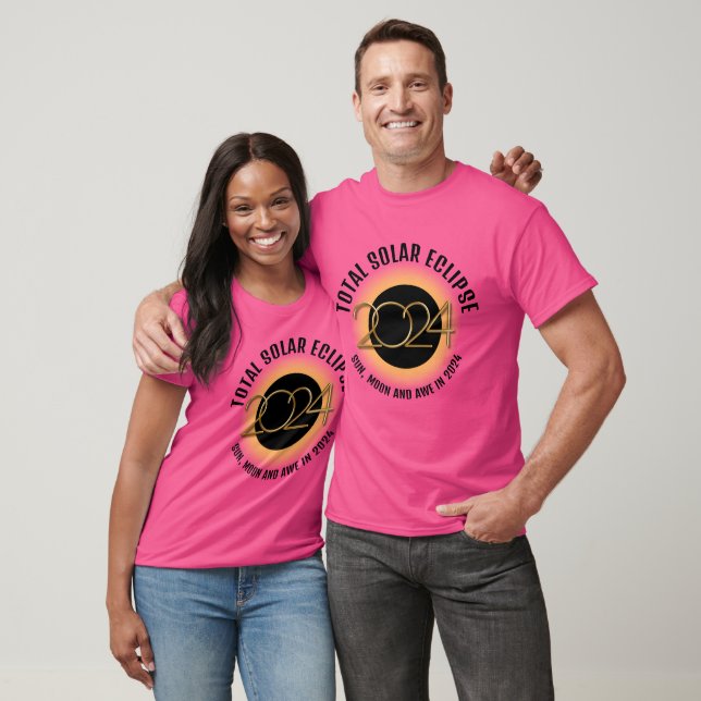 Sun Moon Awe in 2024 TOTAL SOLAR ECLIPSE T-Shirt (Unisex)