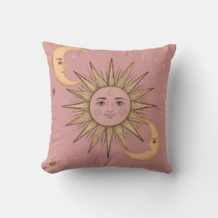 Sun, Moon Bohemian Mandala Pillow
