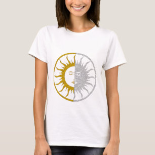 SUN & MOON - gold silver T-Shirt