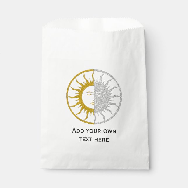 SUN & MOON gold silver + your background Favour Bag (Front)