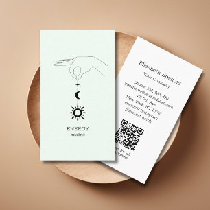 Sun Moon Green QR-Code Business Card