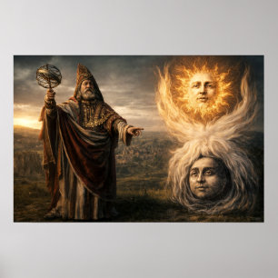 Sun, Moon, Hermes Trismegistus Astrology  Poster