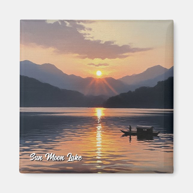 Sun Moon Lake Taiwan Sunrise Magnet (Front)