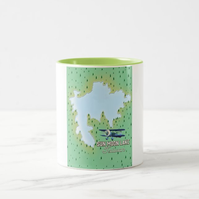 Sun Moon Lake Taiwan Two-Tone Coffee Mug (Center)