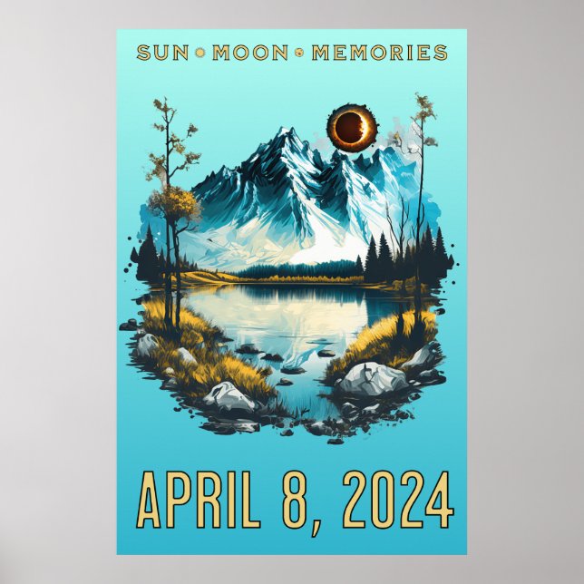 Sun, Moon, Memories Eclipse 2024 Poster (Front)
