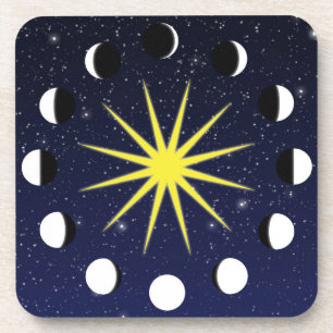 Sun, Moon Phases & Stars Coaster
