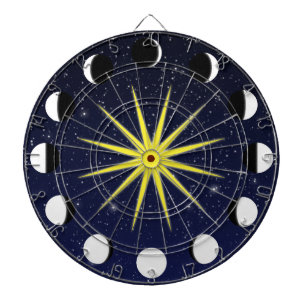 Sun, Moon Phases & Stars Dartboard