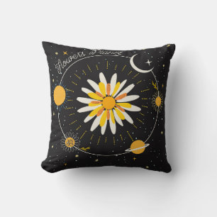 Sun Moon Planets: Graphic Floral Art Cushion