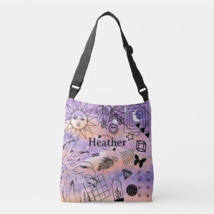 Sun Moon Purple Sky Personalised Crossbody Bag