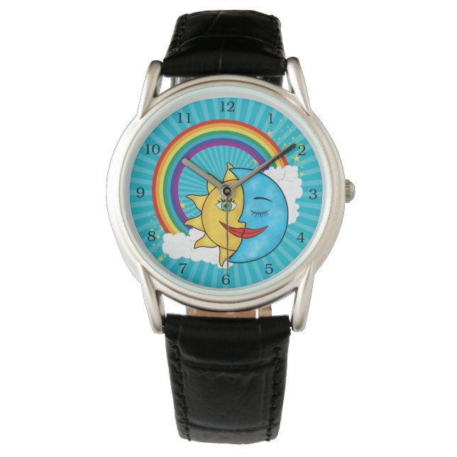 Sun Moon Rainboow Celestial theme Watch (Front)