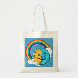 Sun Moon Rainbow Stars Tote Bag
