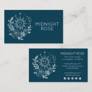 Sun Moon & Roses Magical Boho Colourful CUSTOM Business Card