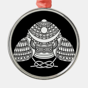 Sun moon Samurai helmet Metal Ornament