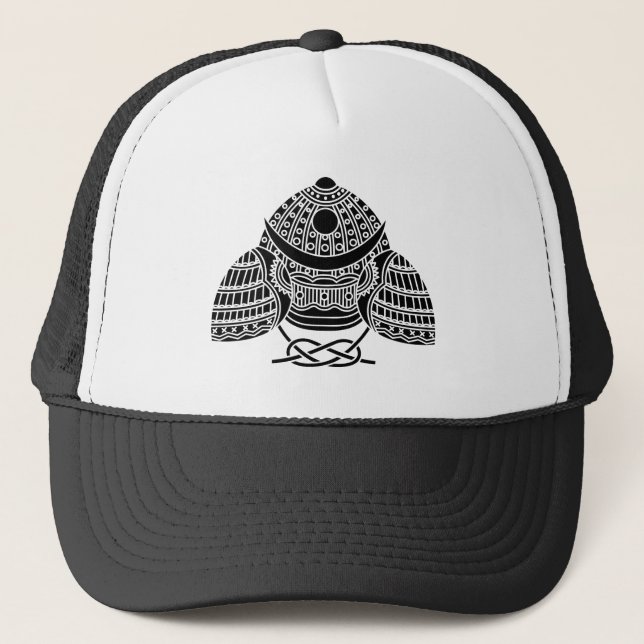 Sun moon Samurai helmet Trucker Hat (Front)