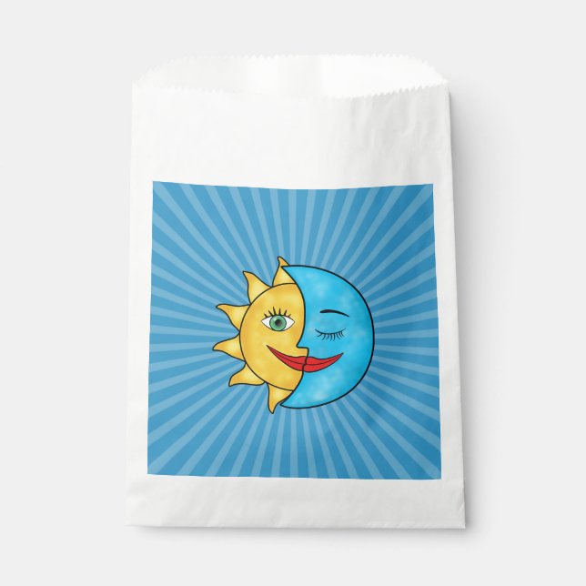 Sun Moon solar rays Celestial theme Favour Bag (Front)