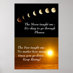 Sun Moon Spiritual Inspirational Motivation Quote Poster