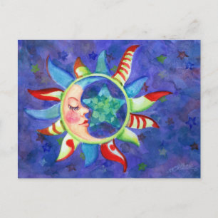 SUN, MOON & STARS by SHARON SHARPE Postcard