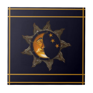 Sun, Moon & Stars Ceramic Tile
