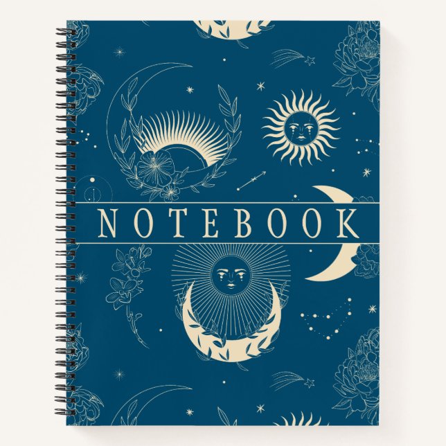 Sun Moon Stars Cosmic  Notebook (Front)
