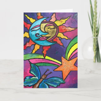 Sun Moon Stars Greeting Card