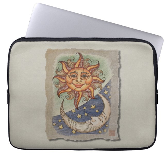 Sun Moon & Stars Laptop Sleeve (Front)