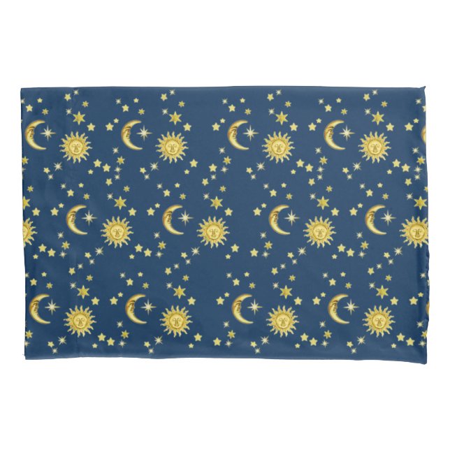 Sun, Moon & Stars Pillowcase (Front-Left)