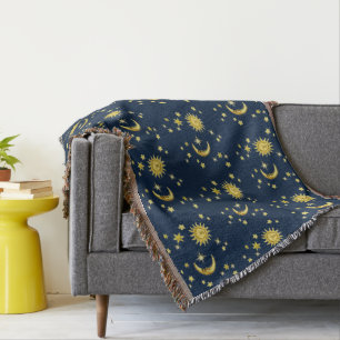 Sun, Moon & Stars Throw Blanket