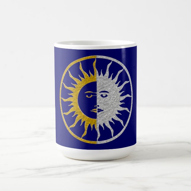 SUN & MOON Symbol - gold silver Coffee Mug (Center)
