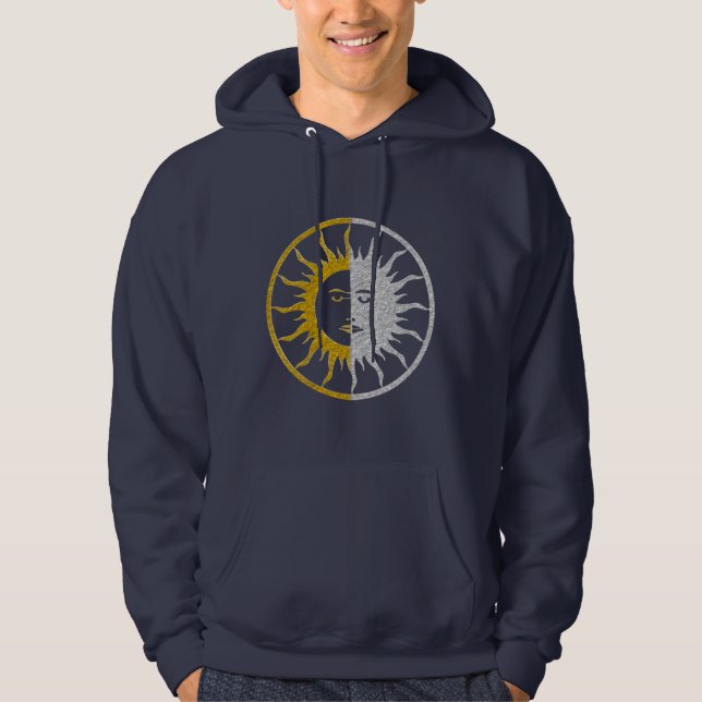 SUN & MOON Symbol - gold silver Hoodie (Front)