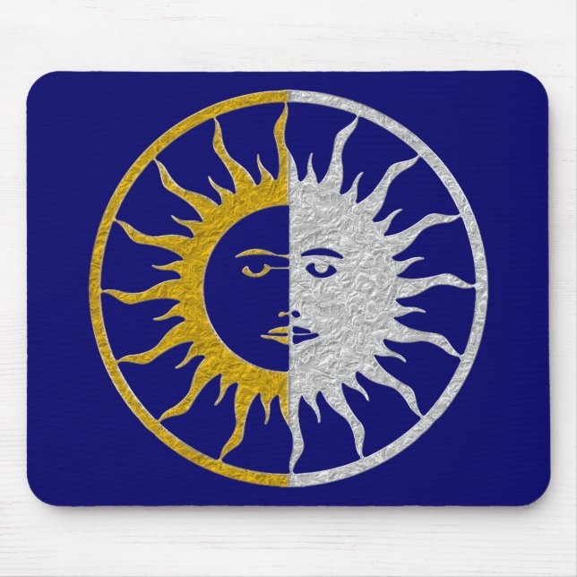SUN & MOON Symbol - gold silver Mouse Pad (Front)